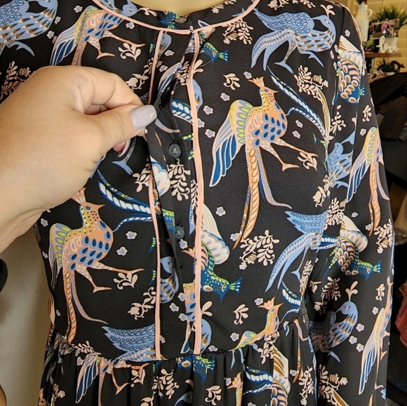 NWT Loft peacock flowy dress - Picture 4 of 16